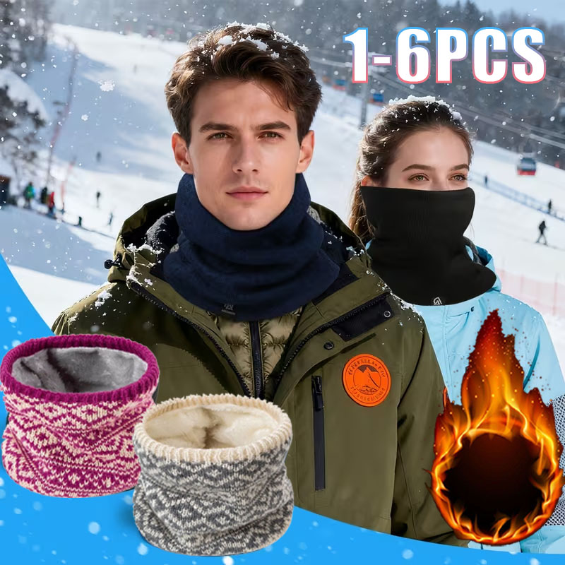 Neck Gaiter Fleece - 1-6 pièces Cache-cou en tricot d'hiver