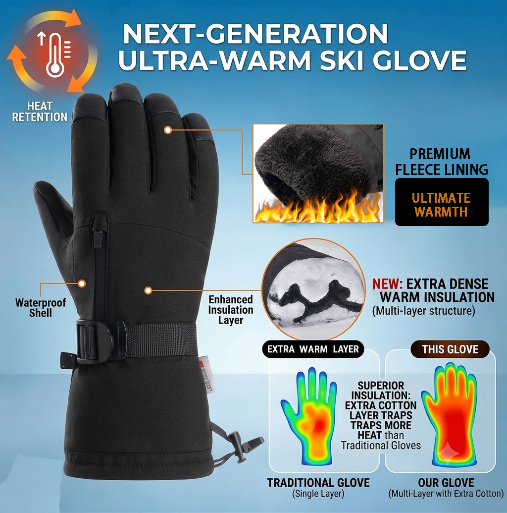 Gants de ski d'hiver pour homm - Snow Glove Insulated avis et prix